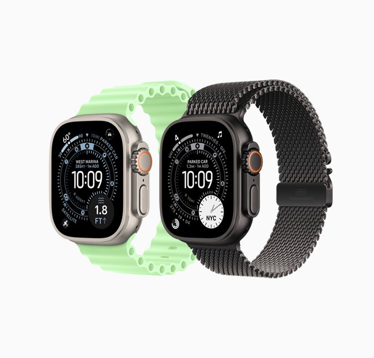 Pair of Apple Watch Ultra 3 smartwatches